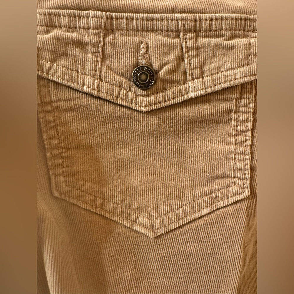 Old Navy Corduroy Pants Sz 6 Regular Low Rise Camel Khaki Y2K - Picture 4 of 9